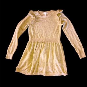 Gold Shimmer‎ Sweater Holiday Christmas Dress Size M 7-8